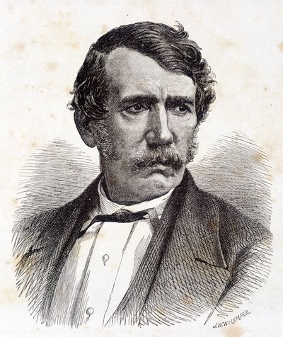 Portrét Davida Livingstonea, britského misionáře a průzkumníka (1813-1873) - v „“ Tour du Monde“, 2. sem. 1875¿ od Unknown artist