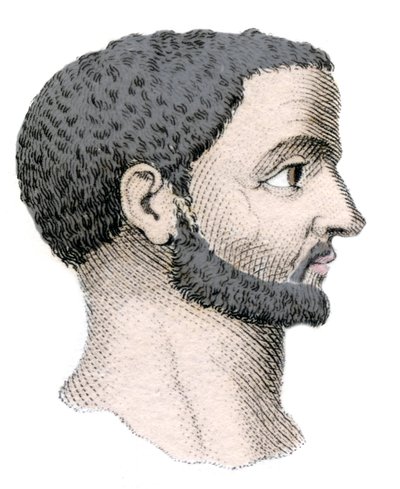 Portrét Diokleciána (Gaius Aurelius Valerius Diocletianus, 245-316), římského císaře v letech 284 až 305. Rytina 19. století. od Unknown artist