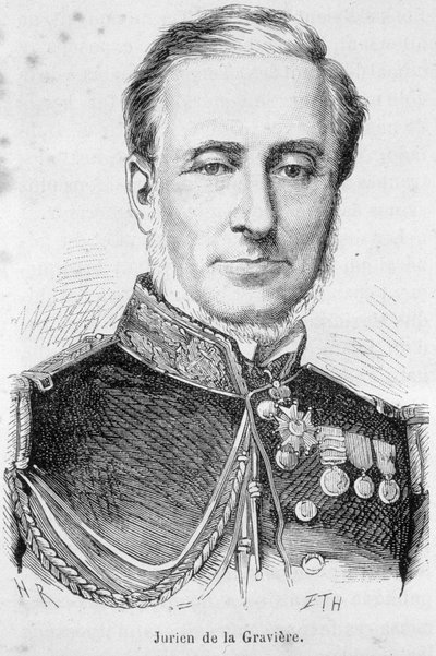 Portrét Edmonda Juriena de La Graviere (1812-1892), francouzského admirála. od Unknown artist