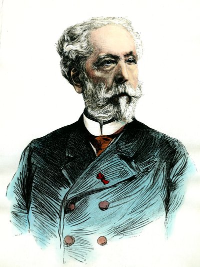 Portrét Edouarda Lalo (1823-1892), francouzský skladatel. Rytina soukromé sbírky 19. století od Unknown artist