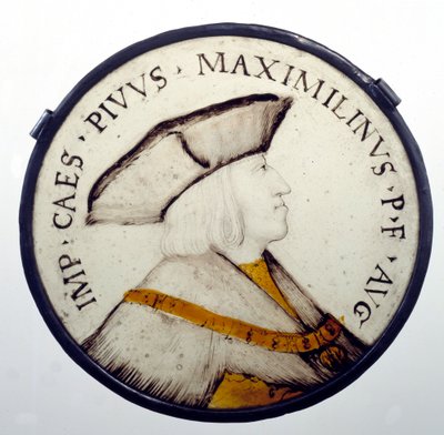 Portrét císaře Maxmiliána I. Habsburského (1459-1519). Vitráže 16. století. Paříž, Muzeum Čestné legie od Unknown artist