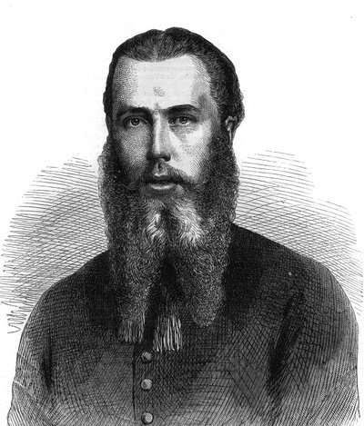 Portrét císaře Maxmiliána I. Mexického (1832-1867). Gravírování v „The Illustrous Universe“ od Unknown artist