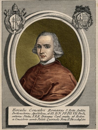 Portrét Ercole (Hercules) Consalvi (1757-1824), kardinál státní sekretář Pia VII. Rytina 19. století. od Unknown artist