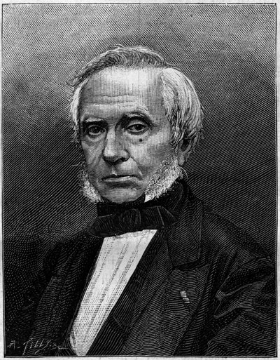 Portrét Eugena Bourdona (1808-1884), francouzského inženýra, vynálezce „Bourdonova manometru“ pro měření tlaku. Gravírování v „“Přírodě. Přehled vědy a jejích aplikací v umění a průmyslu. 1884 od Unknown artist