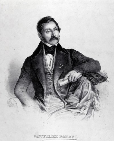 Portrét Felice Romaniho, libretisty, básníka a italského kritika (1788-1865). od Unknown artist