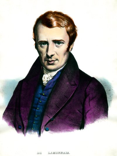 Portrét Felicity Robert de Lamennais (1782-1854), francouzské spisovatelky. Rytina soukromé sbírky 19. století od Unknown artist