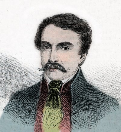 Portrét Ference Deaka (1803-1876), maďarského politika - rytina z „The Illustrous World““ od Unknown artist