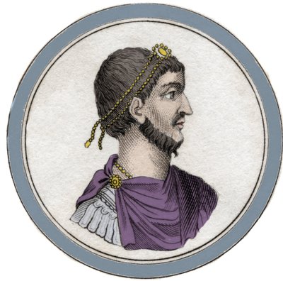 Portrét Flavia Claudia Juliana (331-363), jménem Julian Apostata, nazývaný také Julian Filozof nebo Julian II nebo Julian Císař. Rytina 19. století. od Unknown artist