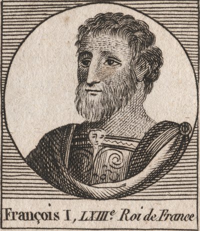 Portrét Františka I. (1494 - 1547), krále Francie - František I., král Francie - rytina z „Instruction sur l