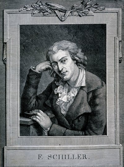 Portrét Friedricha von Schillera (1759 - 1805), německého básníka a dramatika. od Unknown artist