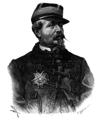 Portrét generála Alfreda Chanzyho (1823-1883), rytina z roku 1883 od Unknown artist