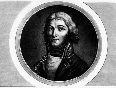 Portrét generála Louise Lazare Hoche (1768-1797). Rytina v „“ Kompletní sbírka historických obrazů francouzské revoluce, ve třech svazcích.“““ 1804. od Unknown artist