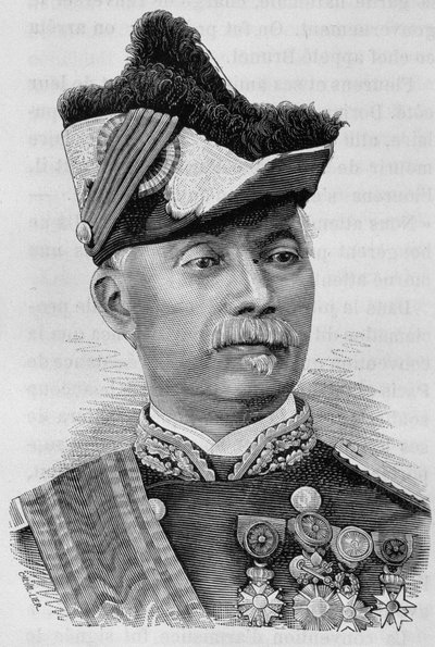 Portrét generála Pourceta. 19. století rytina. od Unknown artist