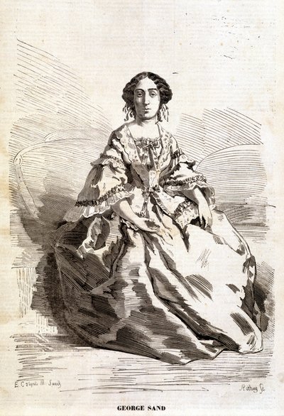 Portrét George Sand (Aurore Dupin, Baronne Dudevant) (1804-1876). od Unknown artist