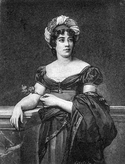 Portrét Germaine Neckerové, baronky ze Staël-Holsteinu, známé jako Madame de Staël (1766 - 1817), francouzské spisovatelky. od Unknown artist