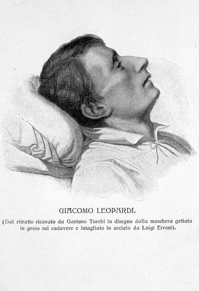 Portrét Giacoma Leopardiho na smrtelné posteli od Unknown artist