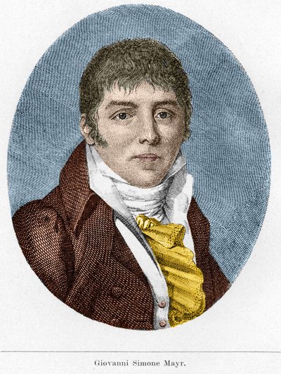 Portrét Giovanni Simone Mayr (Johann Simon Mayr), italský skladatel (1763-1845) od Unknown artist