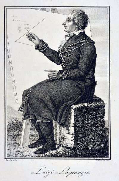 Portrét Giuseppe Ludovico De la Grange Tournier (1736 - 1813) - Portrét Josepha Louise (Joseph-Louis), hraběte z Lagrange (1736-1813), francouzského matematika od Unknown artist