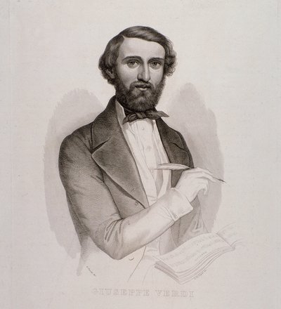 Portrét Giuseppe Verdiho (rytina od Unknown artist