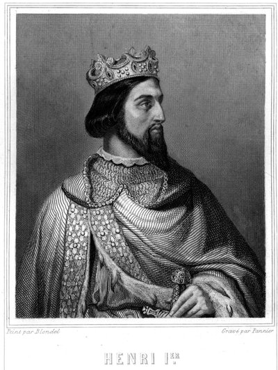 Portrét Henriho I. (asi 1008 - 1060), krále Francie - v „“ Histoire des Français““ od Lavallée, rytina, sd. od Unknown artist