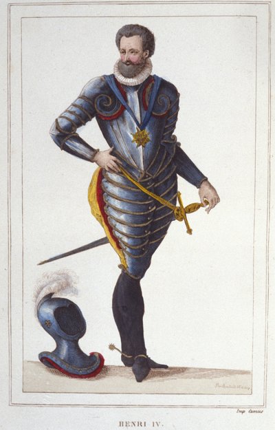 Portrét Jindřicha IV. (1553-1610), francouzského krále, rytina z roku 1830 od Unknown artist