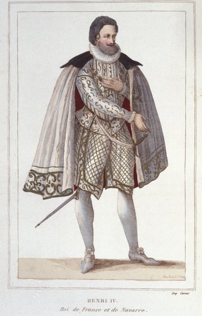 Portrét Jindřicha IV. (1553-1610), francouzského krále, rytina z roku 1830 od Unknown artist