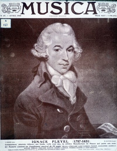 Portrét Ignace Pleyela, rakouského skladatele, klavíristy a vydavatele (1757 - 1831). od Unknown artist