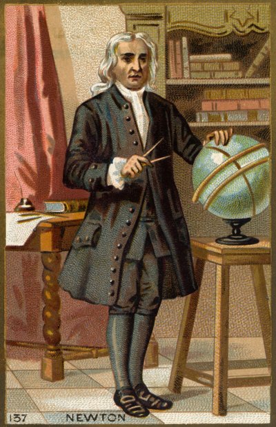 Portrét Isaaca Newtona (1642-1727), anglického matematika, fyzika a astronoma. od Unknown artist