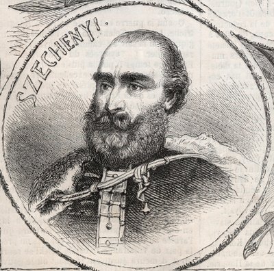 Portrét Istvana Szechenyiho (1791-1860), maďarského politika - rytina z „“The Illustrous World““ od Unknown artist