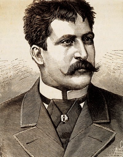 Portrét italského lyrického zpěváka Mattia Battistiniho (1857-1928). Rytina 19. století. od Unknown artist