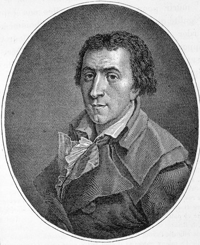 Portrét Jacquese Pierra Brissota dit Brissot de Warville (1754-1793), francouzského novináře a politika. Založil Společnost přátel černé, zastánce zrušení otroctví. Rytina 19. století. od Unknown artist