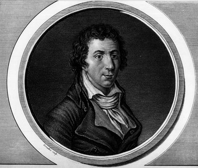 Portrét Jacquese Pierra Brissota dit Brissot de Warville (1754-1793), zástupce Národního shromáždění. Rytina v „“ Kompletní sbírka historických obrazů francouzské revoluce, ve třech svazcích.“““ 1804. od Unknown artist