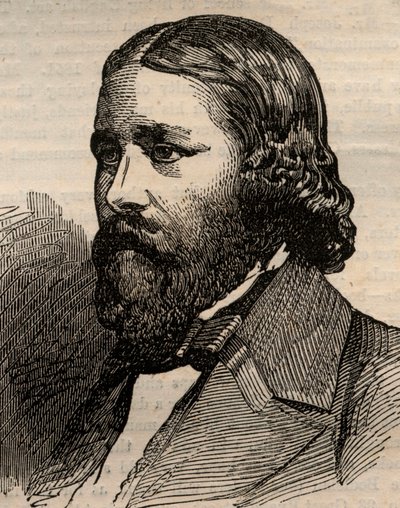 Portrét Jamese Russella Lowella (1819-1891), amerického básníka. Gravírování do „“ The illustrated London News““ z 20. března 1858. od Unknown artist