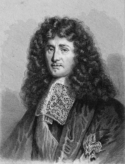 Portrét Jean Baptiste (Jean-Baptiste) Colberta (1619-1683), francouzského politika - v „Histoire des Français“ od Lavallée, rytina, sd. od Unknown artist