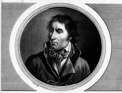 Portrét Jeana Baptista Carriera (1756 - 1794), francouzského politika. Rytina v „“ Kompletní sbírka historických obrazů francouzské revoluce, ve třech svazcích.“““ 1804. od Unknown artist