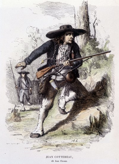 Portrét Jeana Cottereaua, dit Jean Chouan (1757-1794), vůdce povstání v Dolním Maine v roce 1793 - rytina od Unknown artist