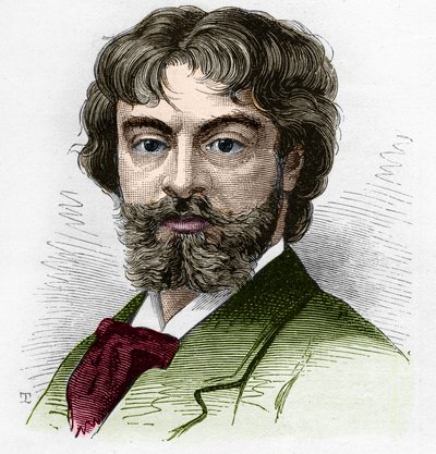 Portrét Jean Sully Mounet dit Mounet-Sully (Mounet Sully) (1841-1916), francouzský komik, člen Comedie Francaise. Rytina v „“ Le Monde Illustré““ n¡1168 ze dne 16. srpna 1879. od Unknown artist