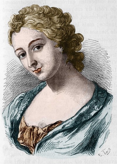 Portrét Jeanne Agnes Berthelot de Plemont, známé jako Madame la Marquise de Prue (1698-1727). od Unknown artist