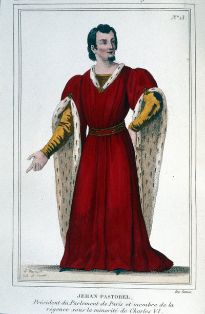 Portrét Jehana Pastorela, předsedy pařížského parlamentu a člena regentství za menšiny Karla VI od Unknown artist