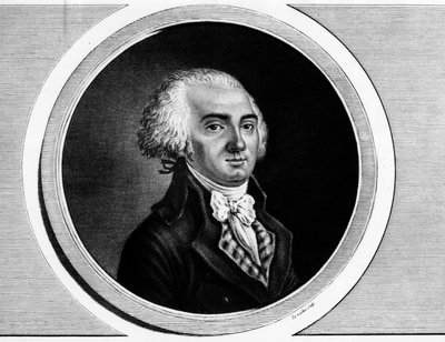 Portrét Jeroma Petiona de Villeneuve (1759-1793), předseda Konventu a generální člen států. Rytina v „“ Kompletní sbírka historických obrazů francouzské revoluce, ve třech svazcích.“““ 1804. od Unknown artist