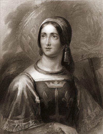 Portrét Johanky z Arku (1412 - 1431) - v „“ Histoire des Français““ od Lavallée, rytina, sd. od Unknown artist
