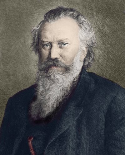 Portrét Johannese Brahmse (1833 - 1897), německého skladatele, klavíristy a dirigenta - od Unknown artist