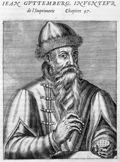 Portrét Johannese Gutenberga (1400-1468). od Unknown artist