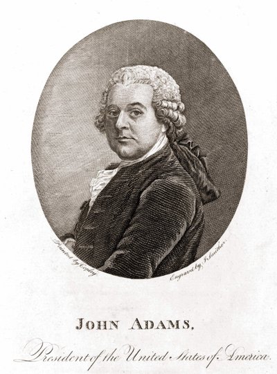 Portrét Johna Adamse (1735 - 1826), 2. prezidenta Spojených států amerických (1797 - 1801). Gravírování sd. 19. století. od Unknown artist