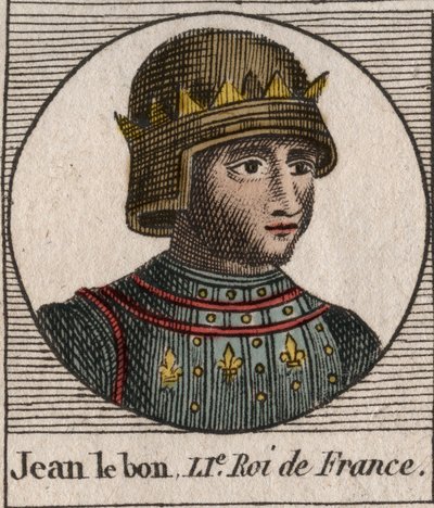 Portrét Jana II. Dobrého (1319-1364), francouzského krále – Portrét Jana II., „Dobrého“ (1319-64) Francouzského krále – rytina z „”Instruction sur l