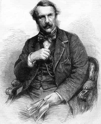 Portrét Johna Lairda Maira Lawrence. Britský správce (1811 až 1879). guvernér anglické Indie; Rytina 1864. od Unknown artist