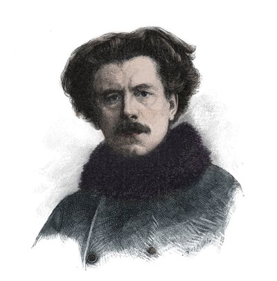 Portrét Josepha Auguste Maurice Rollinat (1846 -1903) anglický básník - rytina od Unknown artist