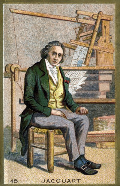 Portrét Josepha Marie Jacquarda (1752-1834), francouzského mechanika, vynálezce tkalcovského stavu. Chromolitografie konce 19. století. od Unknown artist