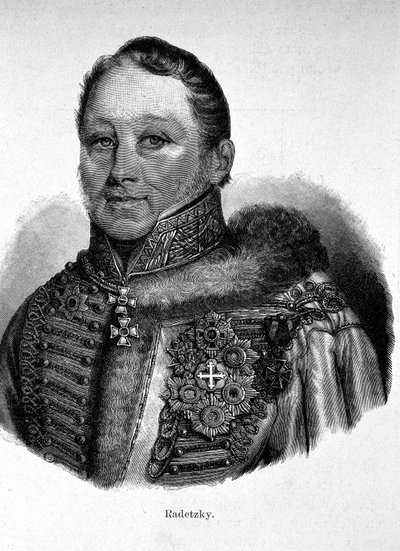 Portrét Josepha Radeckého, hraběte von Radetz (1766 - 1858), Rakušana Felda-Marechala. od Unknown artist