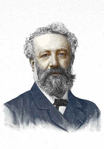 Portrét Julese Verna. 19. století rytina. od Unknown artist